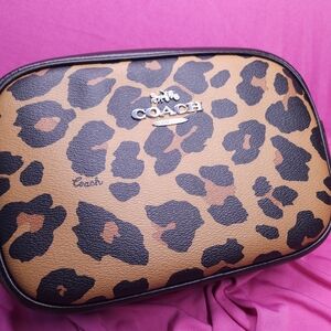 Coach Tan and Black Leopard Crossbody